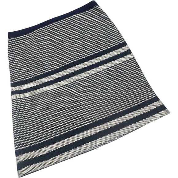 J Crew G2449 Navy Blue White Tweed Striped Pencil Skirt - Picture 9 of 9